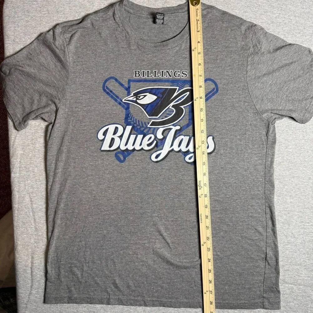 Billings Blue Jays Baseball Graphic Gray T-Shirt Large